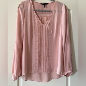 White House Black Market Blush Pink Polyester Blouse Women's size 8